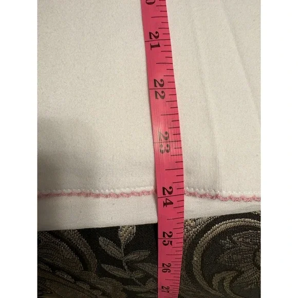 Laura Ashley Long Sleeve V Neck Top, Pink And Blue Embroidery, Medium - Picture 8 of 9